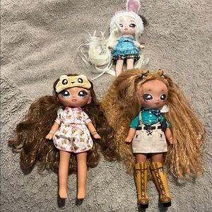 Set of Three Fashion Dolls with Outfits Na Na Dolls